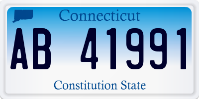 CT license plate AB41991