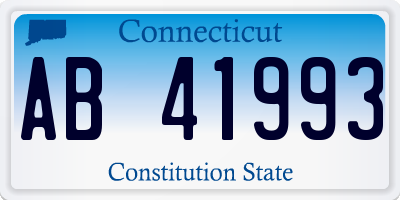 CT license plate AB41993