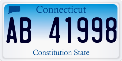 CT license plate AB41998