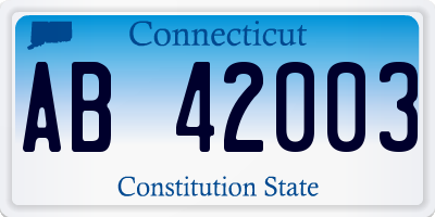 CT license plate AB42003