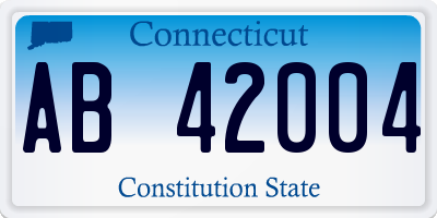 CT license plate AB42004