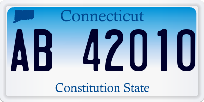 CT license plate AB42010