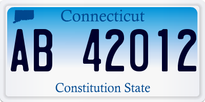 CT license plate AB42012