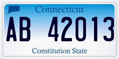 CT license plate AB42013