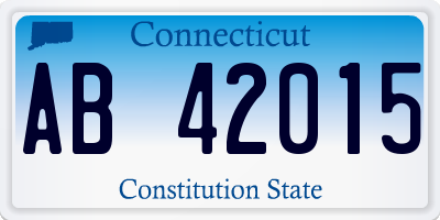 CT license plate AB42015