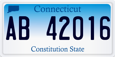 CT license plate AB42016