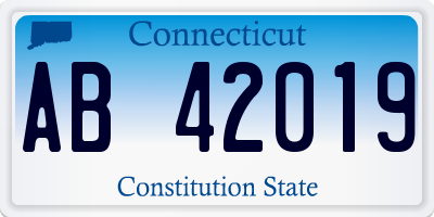 CT license plate AB42019
