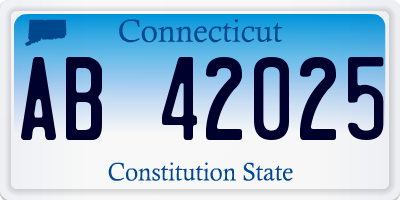 CT license plate AB42025