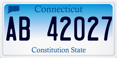 CT license plate AB42027