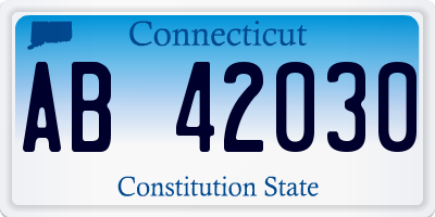 CT license plate AB42030