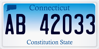 CT license plate AB42033