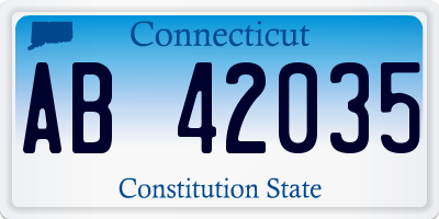 CT license plate AB42035