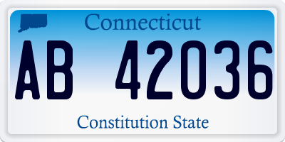 CT license plate AB42036