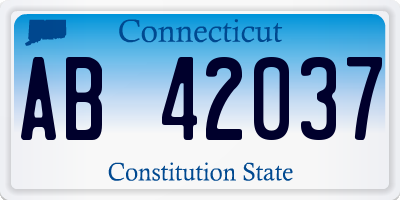 CT license plate AB42037