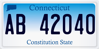 CT license plate AB42040