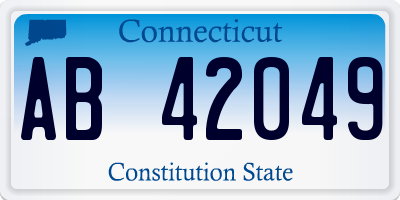 CT license plate AB42049