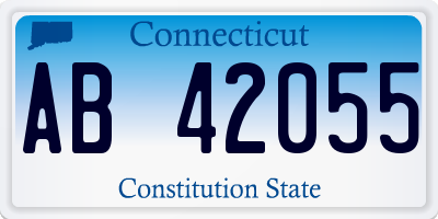 CT license plate AB42055