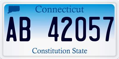 CT license plate AB42057