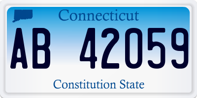 CT license plate AB42059