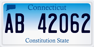 CT license plate AB42062