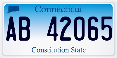 CT license plate AB42065