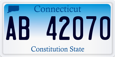 CT license plate AB42070