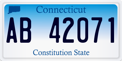 CT license plate AB42071