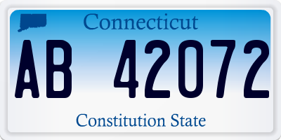 CT license plate AB42072