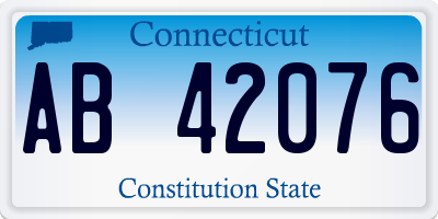 CT license plate AB42076