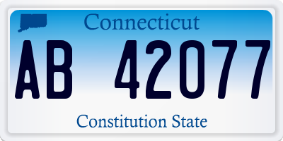 CT license plate AB42077