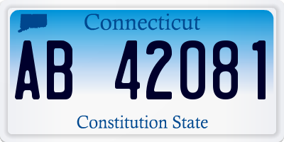 CT license plate AB42081