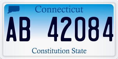 CT license plate AB42084