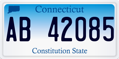 CT license plate AB42085