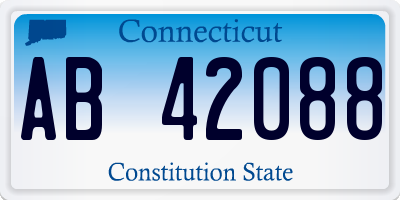 CT license plate AB42088