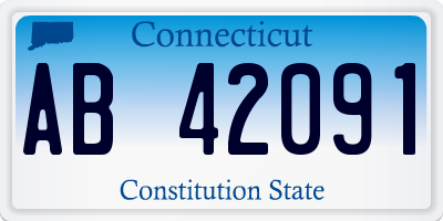 CT license plate AB42091