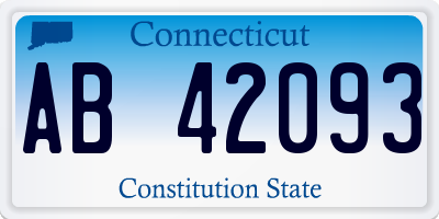 CT license plate AB42093