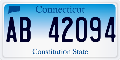 CT license plate AB42094