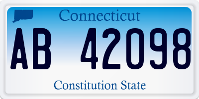 CT license plate AB42098