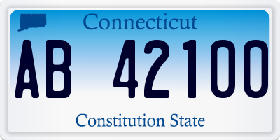CT license plate AB42100
