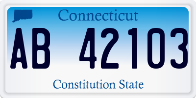 CT license plate AB42103
