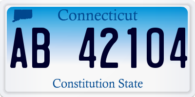 CT license plate AB42104