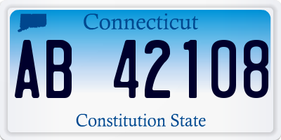 CT license plate AB42108