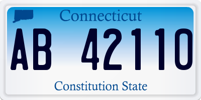 CT license plate AB42110