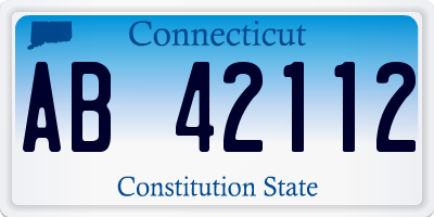 CT license plate AB42112