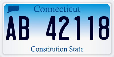 CT license plate AB42118