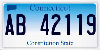 CT license plate AB42119