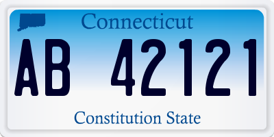 CT license plate AB42121