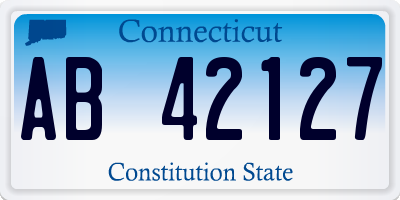 CT license plate AB42127