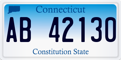 CT license plate AB42130