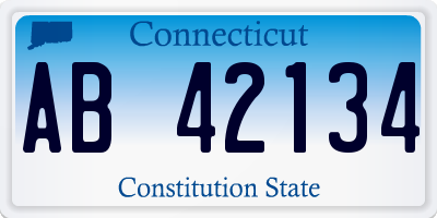 CT license plate AB42134